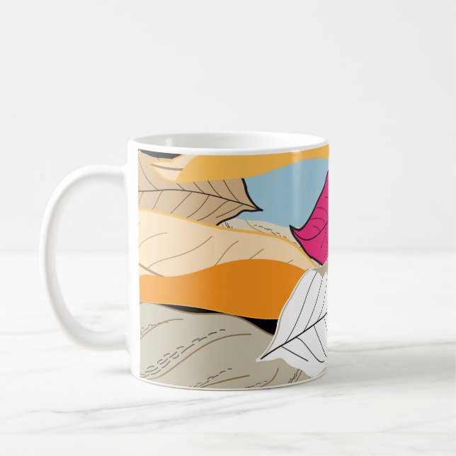 Colourful autumn leaves, seamless pattern. coffee mug (Left)