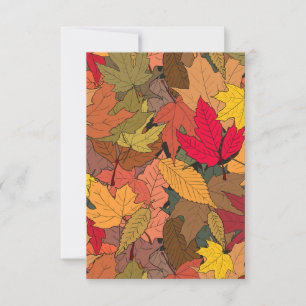 Colourful autumn leaves thank you card