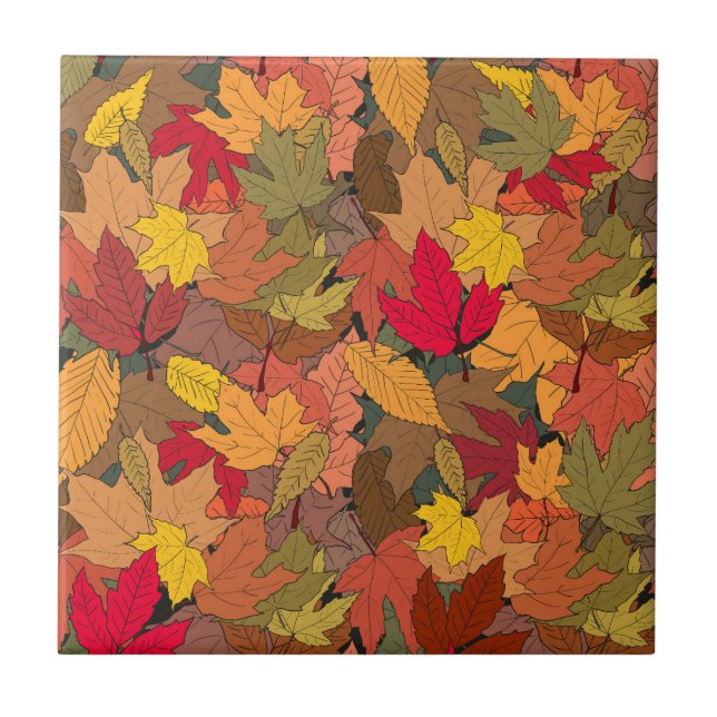 Colourful autumn leaves tile (Front)