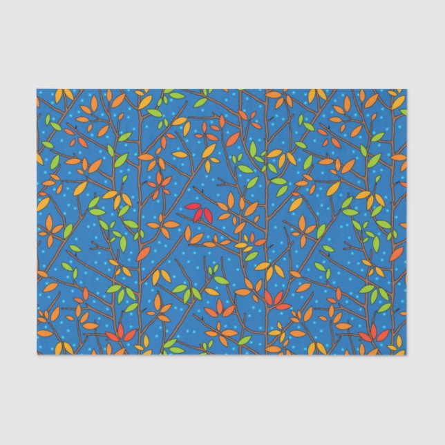 Colourful Autumn Leaves Tissue Paper (Front)