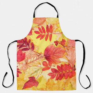 Colourful autumn leaves. Tree fallen leaf pattern. Apron