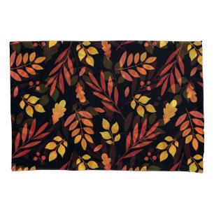 Colourful Autumn Leaves Watercolor Pattern Pillowcase