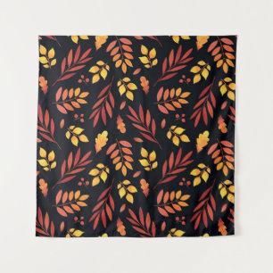 Colourful Autumn Leaves Watercolor Pattern Tapestry