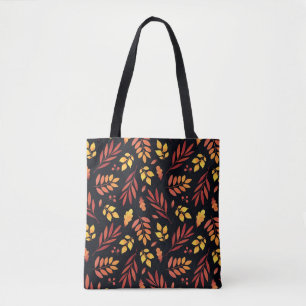 Colourful Autumn Leaves Watercolor Pattern Tote Bag