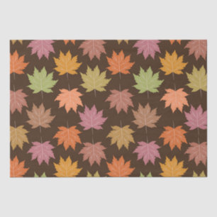 Colourful Autumn Maple leaves on dark brown   Tissue Paper