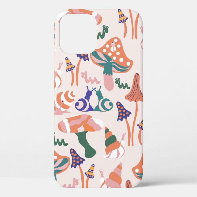 Colourful autumn mushrooms in a seamless pattern d Case-Mate iPhone case (Back)