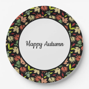 Colourful Autumn Paper Plate
