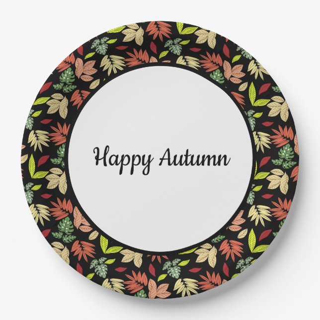 Colourful Autumn Paper Plate (Front)