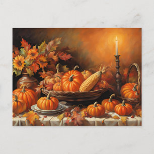 Colourful Autumn Pumpkins Holiday Postcard