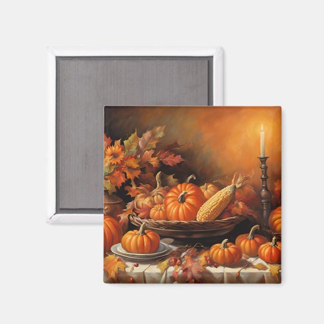 Colourful Autumn Pumpkins Magnet (Front/Back)