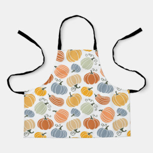 Colourful Autumn Pumpkins Pattern Apron