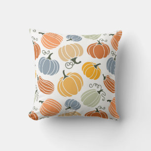 Colourful Autumn Pumpkins Pattern Cushion
