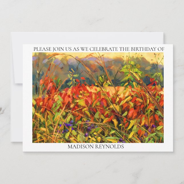 Colourful Autumn Red and Oranges Invitation (Front)