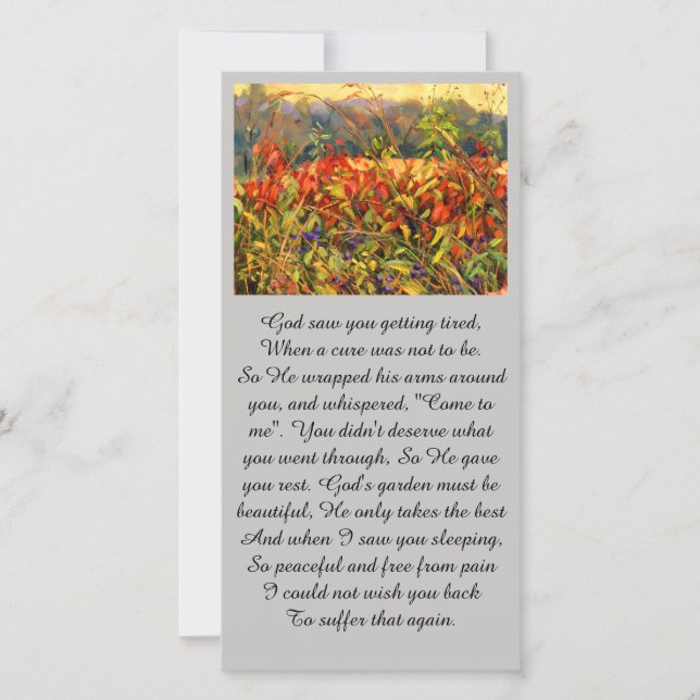 Colourful Autumn Reds and Oranges Prayer Card (Front)