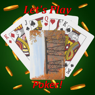 Colourful Autumn View of Kinzua Bridge Skywalk Playing Cards