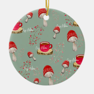 Colourful autumn watercolor pattern ceramic tree decoration