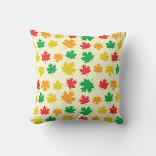 Colourful Autumnal Leafs - Nature Pattern Cushion