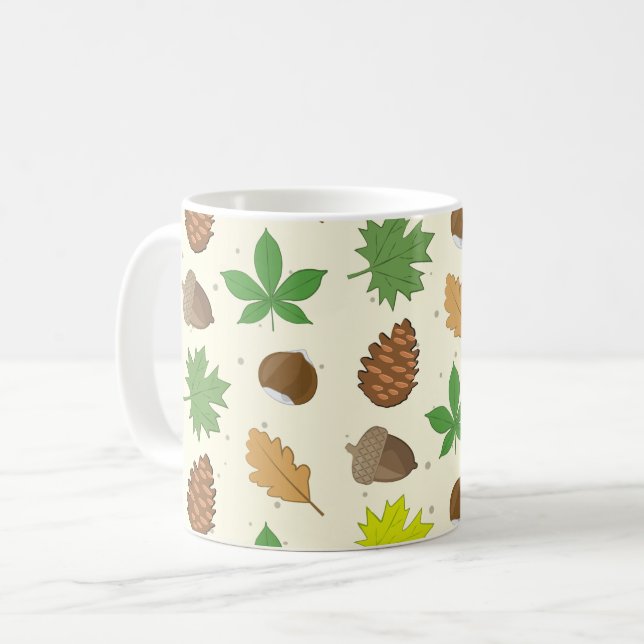 Colourful Autumnal Season - Nature Pattern  Coffee Mug (Front Left)