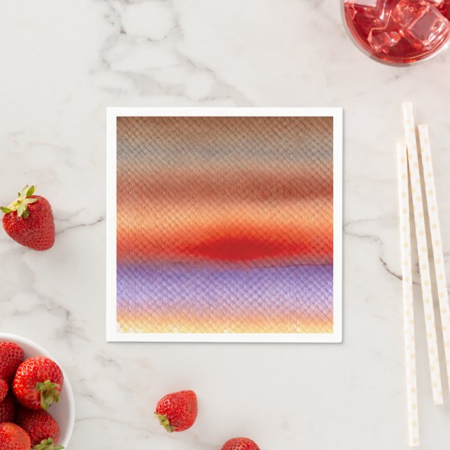 Colourful Autumnal Watercolor Sunset Découpage Napkin (Insitu)