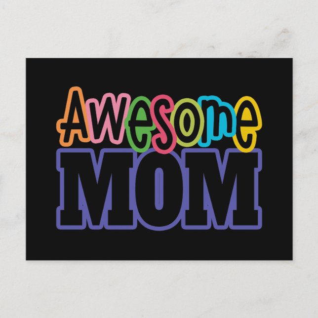 Colourful Awesome Mum Mother's Day | Postcard (Front)