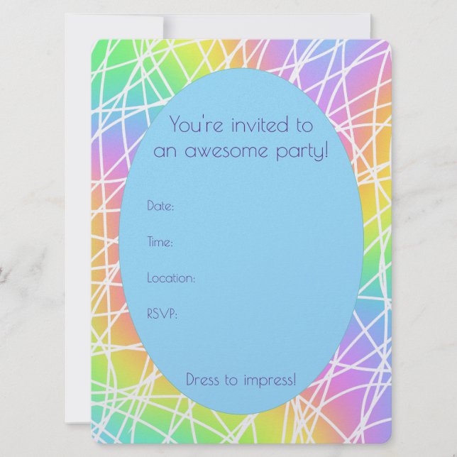 Colourful Awesome Party Invitation (Front)