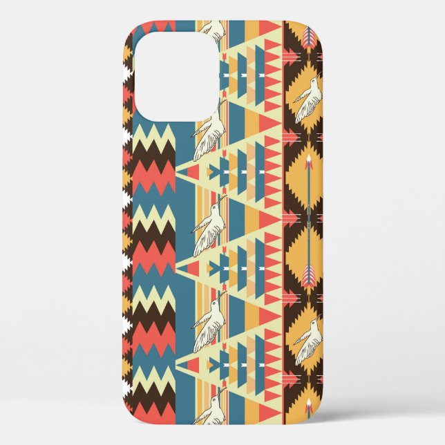 Colourful Aztec: birds, flowers pattern. Case-Mate iPhone Case (Back)