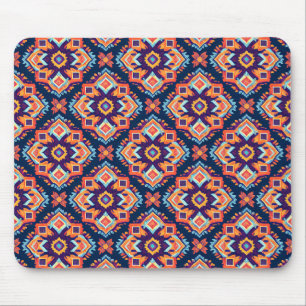 Colourful Aztec Geometric Pattern Mouse Mat