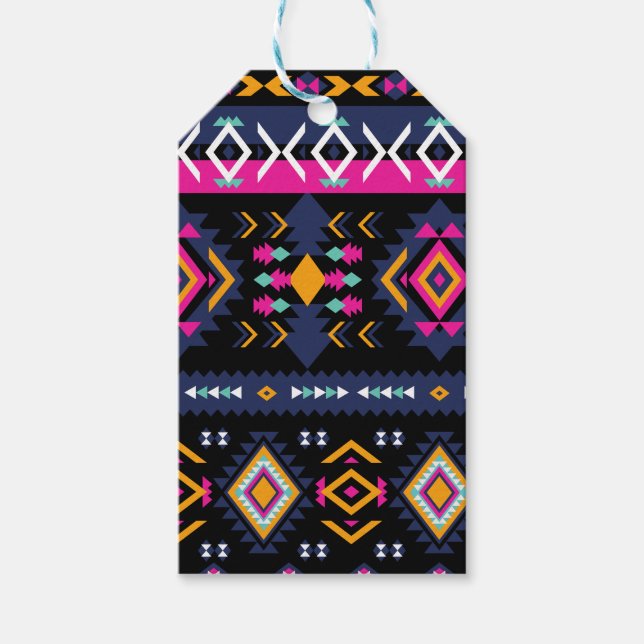 Colourful Aztec Gift Tags (Front)