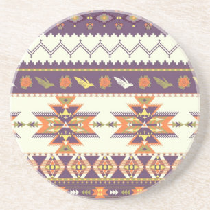 Colourful aztec pattern coaster