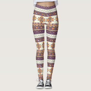 Colourful aztec pattern leggings