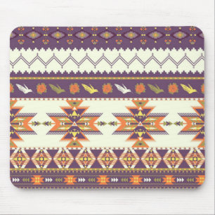 Colourful aztec pattern mouse mat