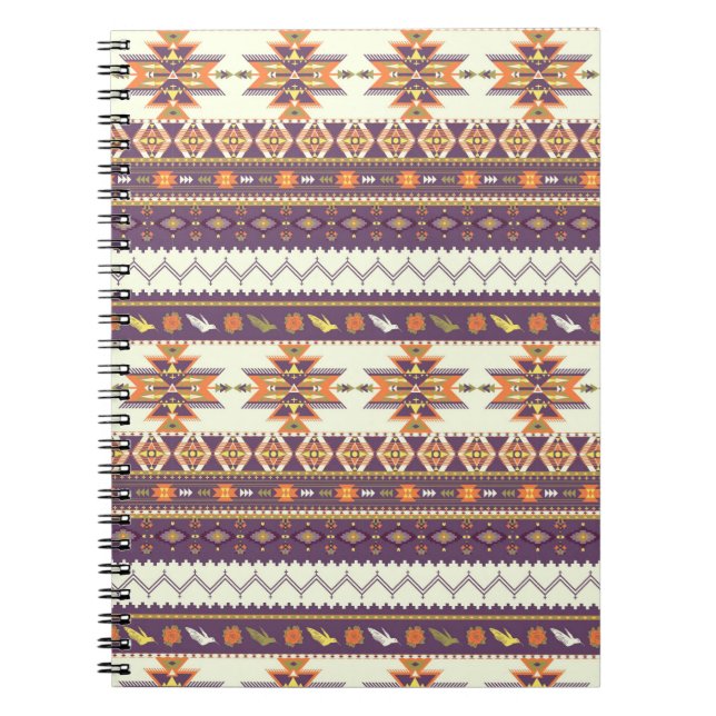 Colourful aztec pattern notebook (Front)