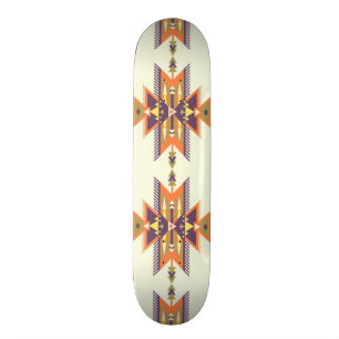 Colourful aztec pattern skateboard