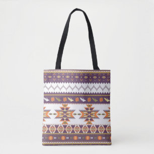 Colourful aztec pattern tote bag