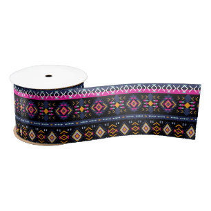 Colourful Aztec Satin Ribbon