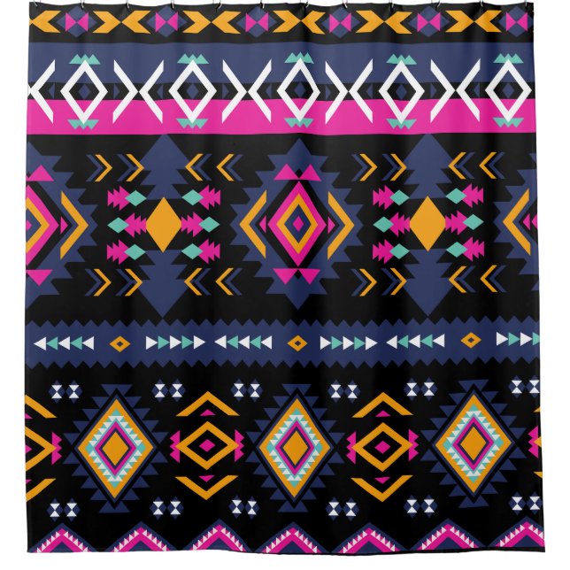 Colourful Aztec  Shower Curtain (Front)