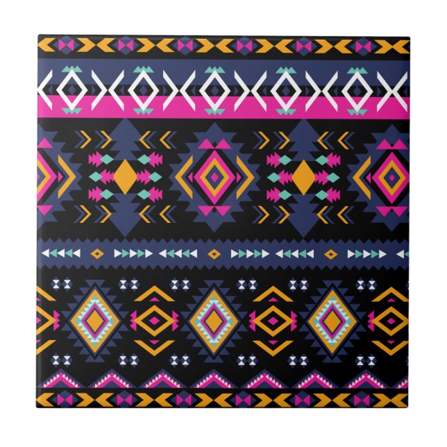 Colourful Aztec Tile (Front)