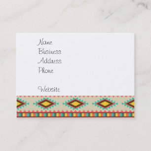 Colourful Aztec Tribal Native American Diamonds Business Card
