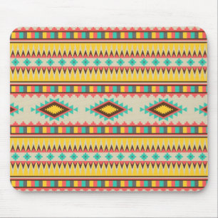 Colourful Aztec Tribal Native American Diamonds Mouse Mat