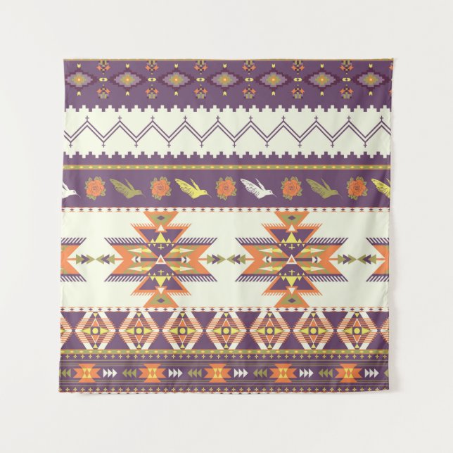 Colourful Aztec: vibrant seamless pattern. Tapestry (Front)