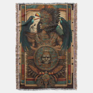 Colourful Aztec Warrior Blanket