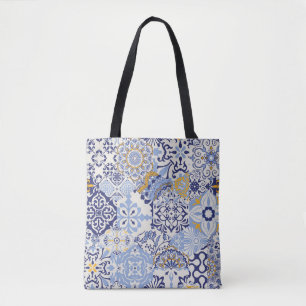 Colourful Azulejos tiles: hand-drawn pattern. Tote Bag