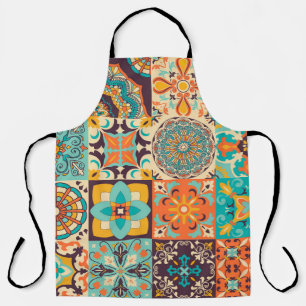 Colourful Azulejos Traditional Tiles Set Apron