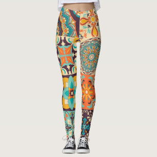 Colourful Azulejos Traditional Tiles Set Leggings