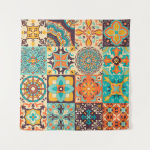 Colourful Azulejos Traditional Tiles Set Tapestry