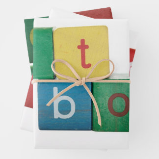 Colourful baby blocks wrapping paper sheet