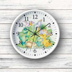 Colourful Baby Dinosaur Clock