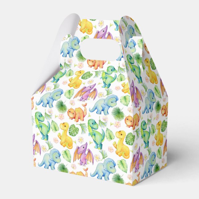 Colourful Baby Dinosaur  Favour Box (Front Side)