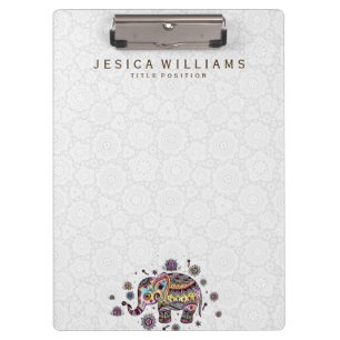 Colourful Baby Elephant Illustration Clipboard