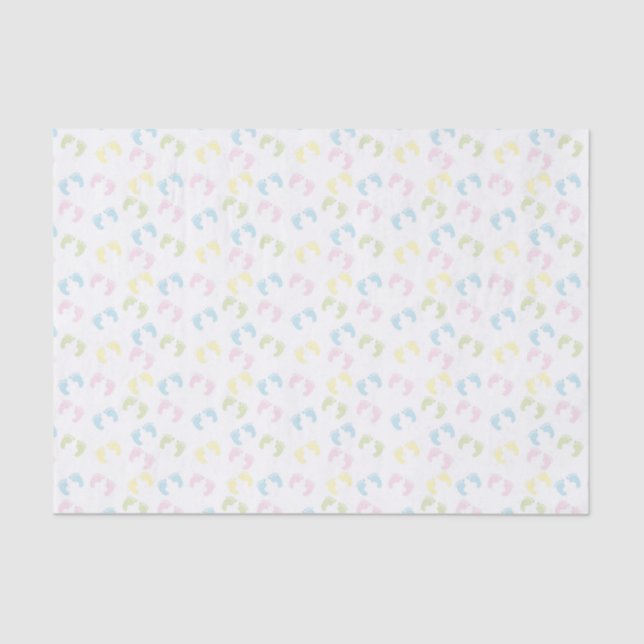 Colourful Baby Foot Prints Tissue Paper (Front)